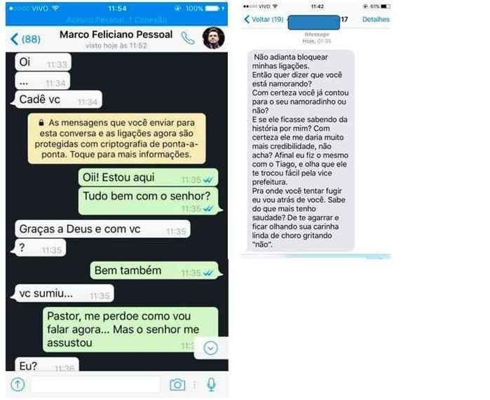 Suposta conversa entre o deputado e a jovem (Crdito: Reproduo)