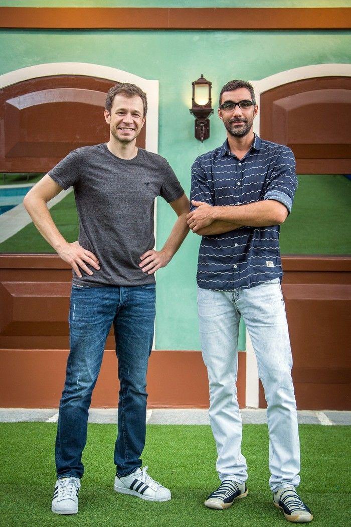 O apresentador Tiago Leifert e o diretor-geral Rodrigo Dourado (Crédito: Reprodução)