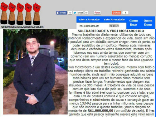 Internauta cria site para tentar arrecadar R$ 1 mi como Delúbio