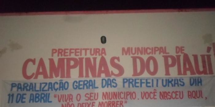 CAMPINAS DO PIAUÍ NA PARALISAÇÃO NACIONAL DAS PREFEITURAS