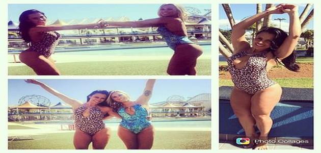 Ex-Big Brothers Marien e Kelly fazem ensaio usando maiôs