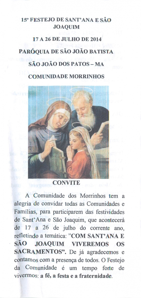 15º Festejo de Sant“Ana e São Joaquim no Povoado Morrinhos - Imagem 1