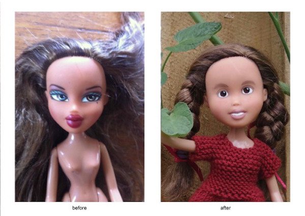 Artista remove maquiagem de bonecas para deixá-las menos sexualizadas