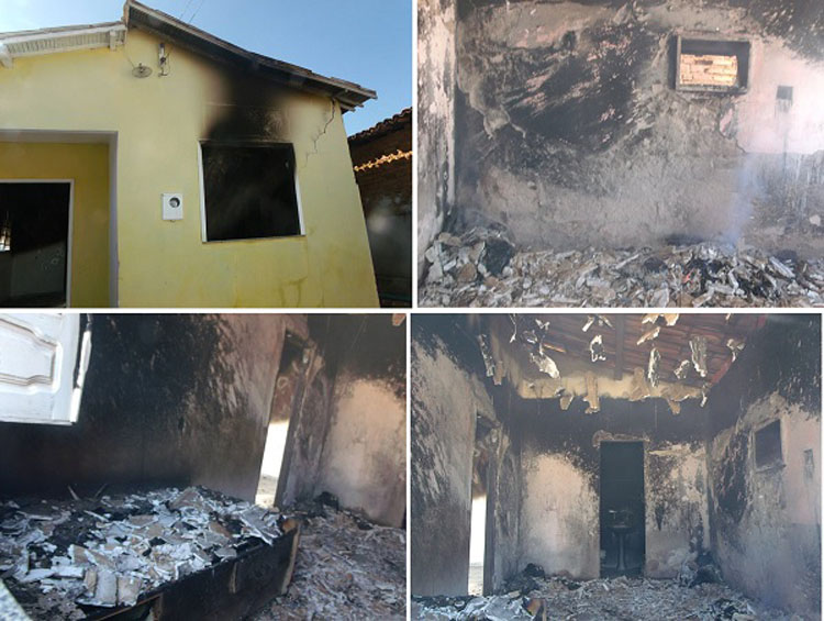 Residência é incendiada e suspeito deixa mensagem: "Você me paga"