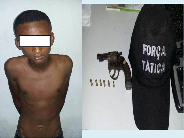 O menor de iniciais A.F.S foi apreendido pelos policiais (Crédito: Divulgação/PM)