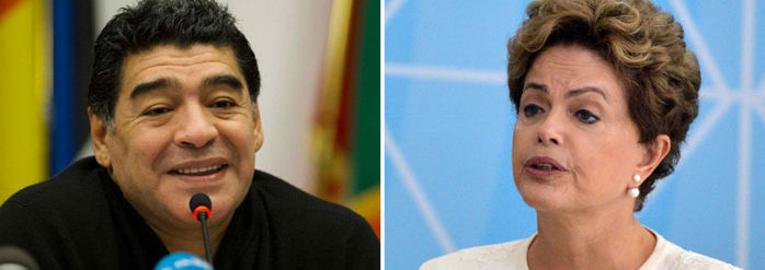 Diego Maradona declarou apoio à Dilma no Facebook