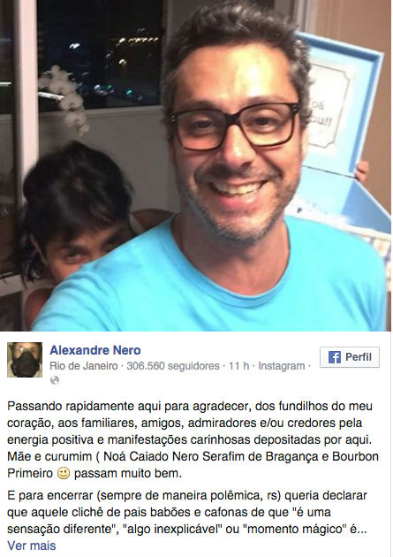 Alexandre Nero (Crédito: Reprodução/ Facebook)