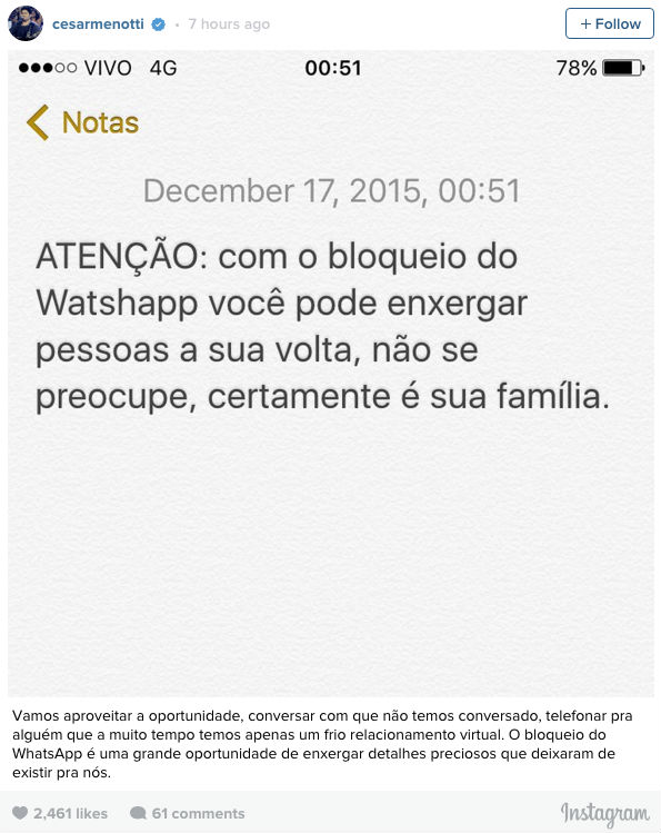 César Minotti (Crédito: Reprodução/Instagram)