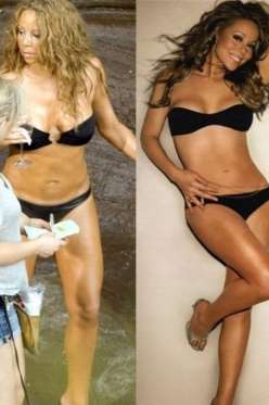Celebridades antes e depois do photoshop (Crédito: Reprodução)