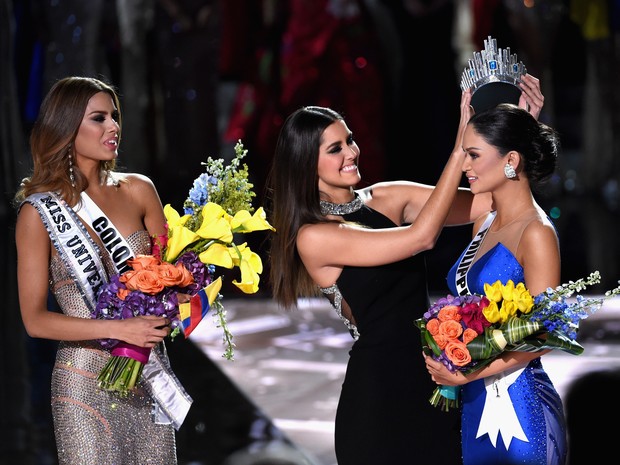 Ariadna Gutiérrez, da Colômbia, chegou a ser anunciada como vencedora do Miss Universo (Crédito: AFP )