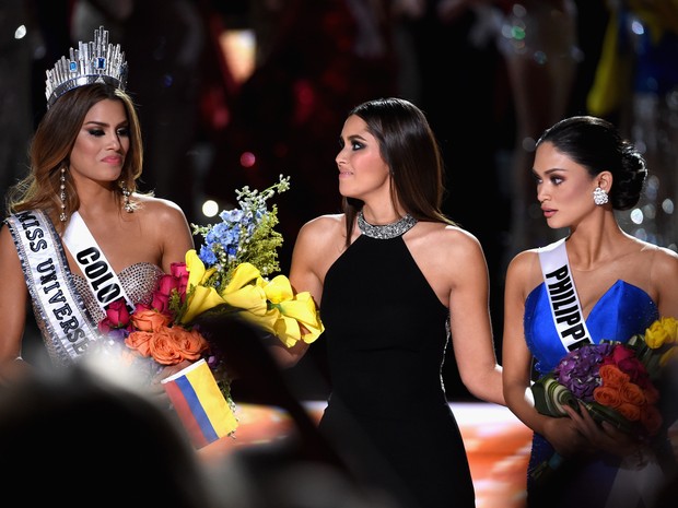 Ariadna Gutiérrez, Paulina Veja e Pia Alonzo Wurtzbach (Crédito: AFP )