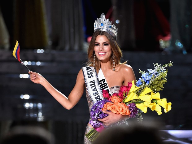 Ariadna Gutiérrez, da Colômbia, chegou a ser anunciada como vencedora do Miss Universo (Crédito: AFP )
