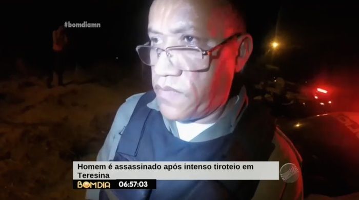 Tenente afirma que foram ouvidos 40 tiros (Crédito: Reprodução/TV Meio Norte)
