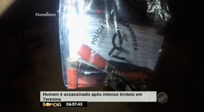 Projéteis de calibre 12 encontrados no local (Crédito: Reprodução/TV Meio Norte)
