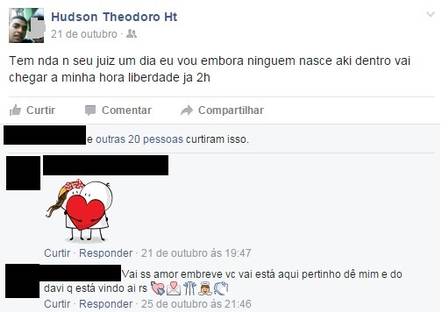 Acusado faz publicações no Facebook de dentro da cadeia (Crédito: Reprodução)