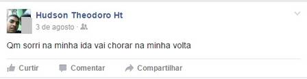 Acusado faz publicações no Facebook de dentro da cadeia (Crédito: Reprodução)