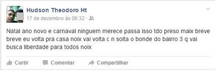 Acusado faz publicações no Facebook de dentro da cadeia (Crédito: Reprodução)