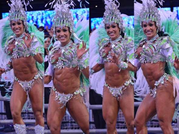 Gracyanne Barbosa passa pelo Anhembi ainda mais musculosa em desfile da X9