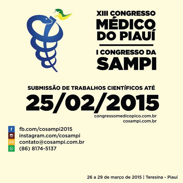 Prorrogado prazo para submissão de artigos científicos para o XIII Congresso Médico do Piauí