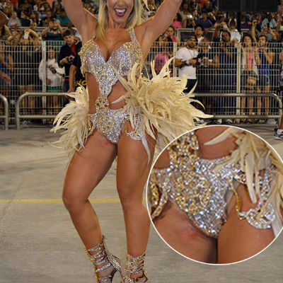 Rainha de bateria da Gaviões da Fiel se machuca com fantasia cavada em ensaio