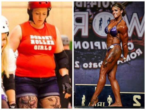 Mulher tenta eliminar "quilinhos", seca 50kg e vira campeã de fisiculturismo