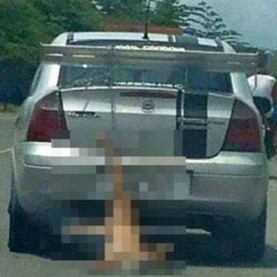 Foto de cão arrastado por carro causa revolta na web