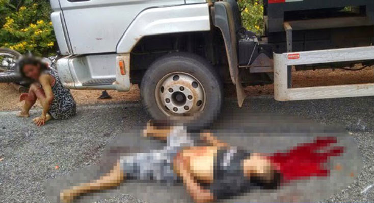 Acidente entre moto e caminhões deixa um morto e dois feridos na PI-123 em Cocal