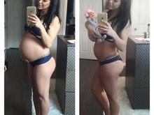 Bella Falconi compara sua barriga antes e depois de dar à luz, foto