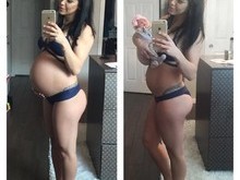 Bella Falconi compara sua barriga antes e depois de dar à luz, foto