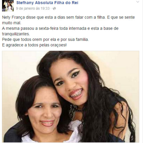 Stefhany e a mãe (Crédito: Reprodução)