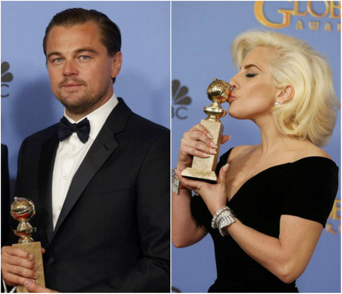 Lady Gaga e Leonardo DiCaprio (Crédito: Reprodução)