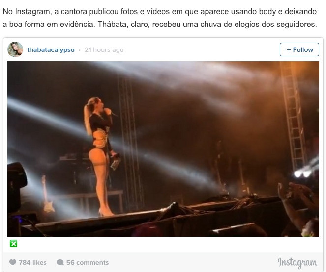 Imagens repercutiram no Instagram