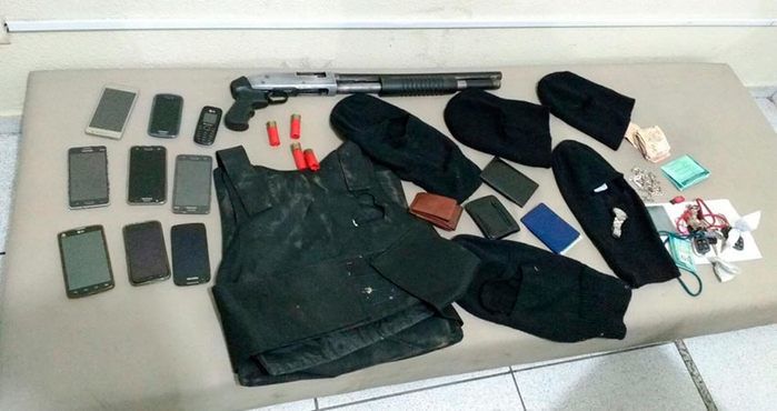 Material apreendido com a quadrilha em Teresina