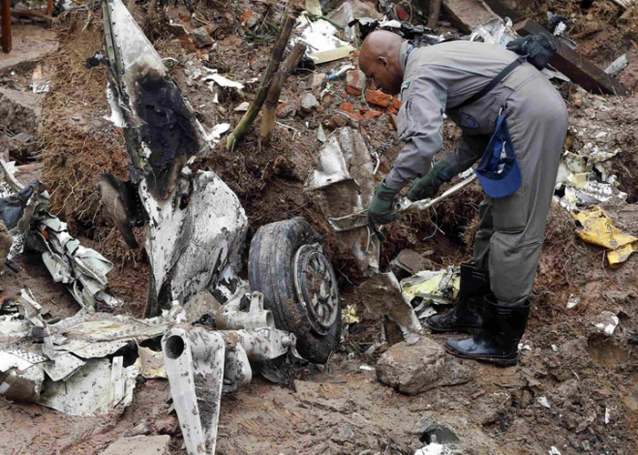 Destroços do avião (Crédito: G1)
