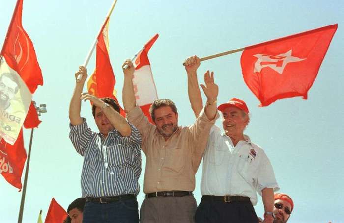 Lula ao lado de Brizola