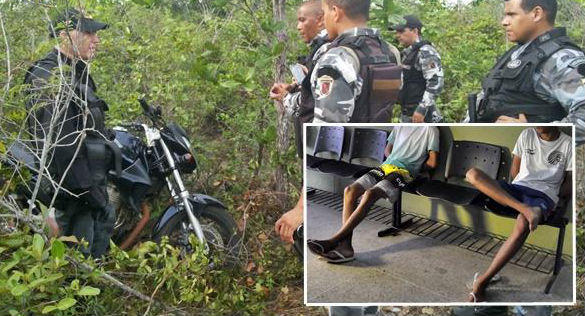 Menores de 16 são apreendidos e moto é recuperada em matagal