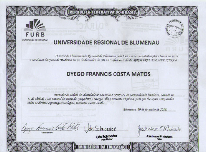 Diploma de Médico (Crédito: CRM-PI)