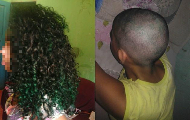 Menina teve o seu cabelo raspado pelo pai (Crédito: Reprodução)