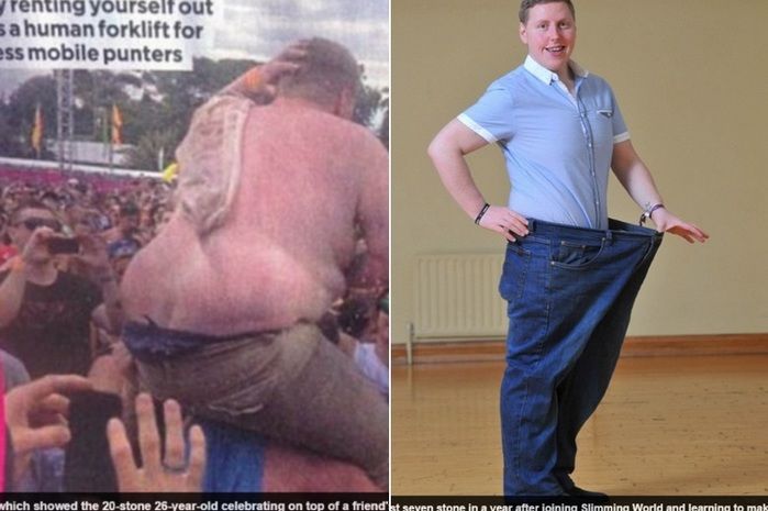 Jovem obeso perde 44 kg após foto cair ser piada nas redes sociais (Crédito: Divulgação)