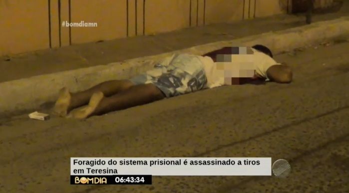 Vítima foi executado com vários tiros (Crédito: Reprodução/ TV Meio Norte)