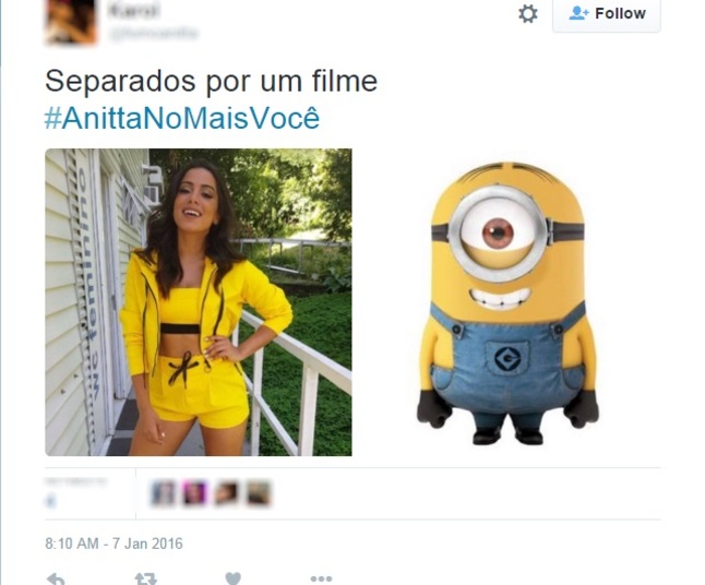 Anitta foi comparada ao Minion