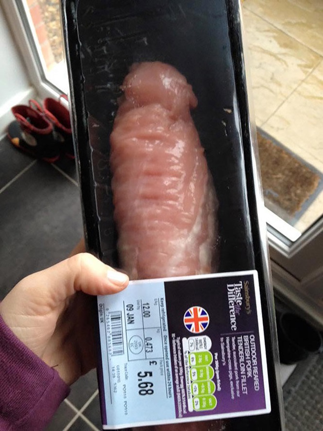 Pedaço de carne se assemelha a um pênis (Crédito: Reprodução)