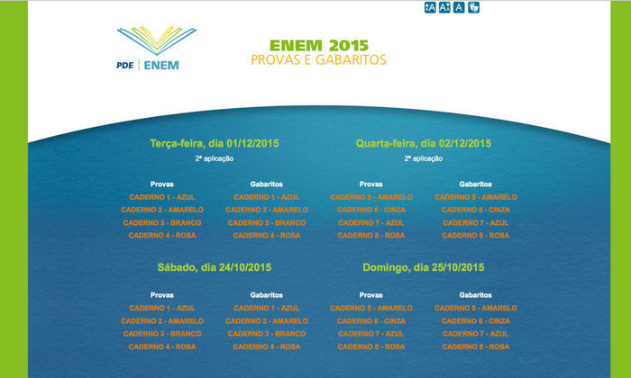 Site do Enem (Crédito: Reprodução)