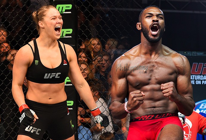 Ronda Rousey e Jon Jones (Crédito: Reprodução)