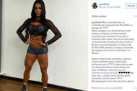 Empresa Russa processa Gracyanne Barbosa por quebra de contrato