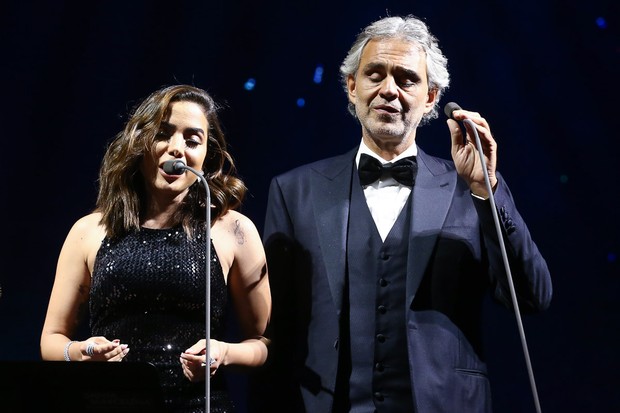 Anitta canta com Andrea Bocelli em São Paulo (Crédito: Manuela Scarpa/Brazil News)