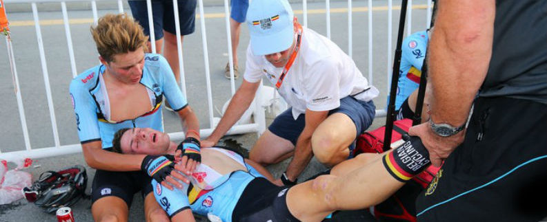 Ciclistas passal mal em mundial devido sol forte e calor de 40ºC