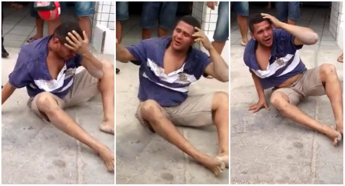Homem tenta assaltar mulher grávida e é espancado por populares (Crédito: Plantão Policial)