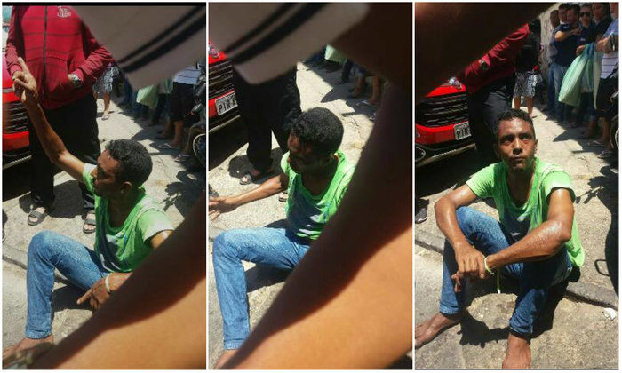 Homem tenta assaltar adolescente e é espancado por populares (Crédito: Plantão Policial)