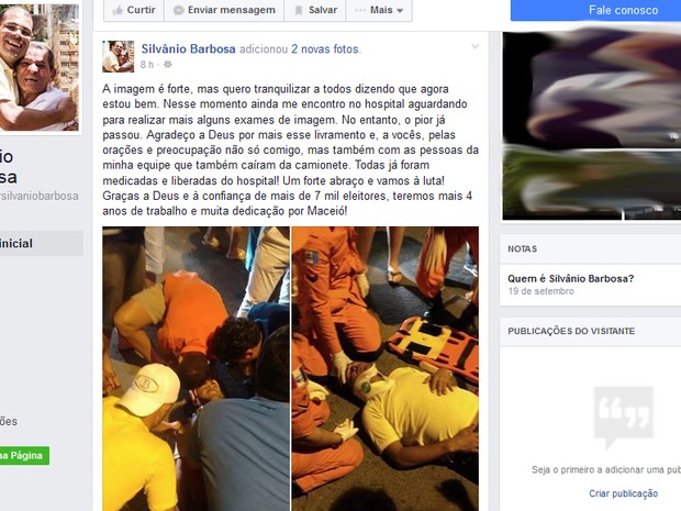 Vereador passou por um susto (Crédito: Reprodução)